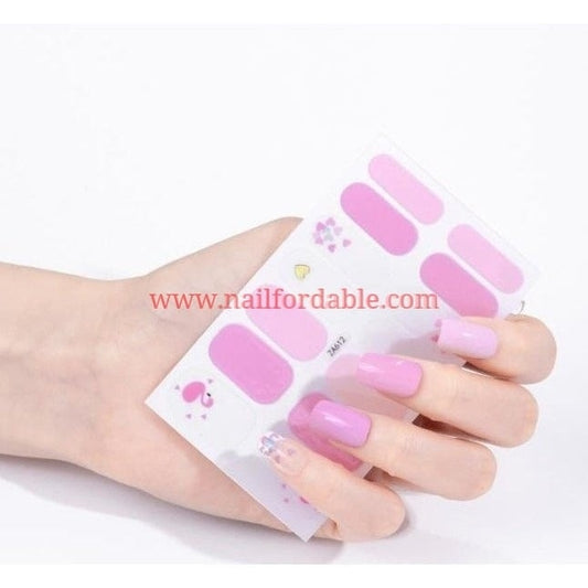 Pink Flamingo Nail Wraps | Semi Cured Gel Wraps | Gel Nail Wraps |Nail Polish | Nail Stickers
