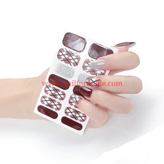 White Rhombus Nail Wraps | Semi Cured Gel Wraps | Gel Nail Wraps |Nail Polish | Nail Stickers