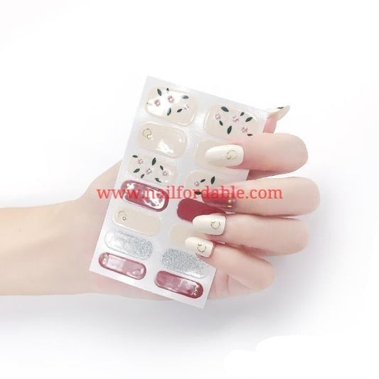 White petunias Nail Wraps | Semi Cured Gel Wraps | Gel Nail Wraps |Nail Polish | Nail Stickers