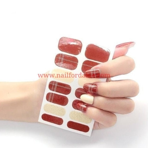 Classic plaid Nail Wraps | Semi Cured Gel Wraps | Gel Nail Wraps |Nail Polish | Nail Stickers
