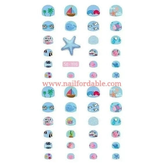 Beach Nail Stickers Nail Wraps | Semi Cured Gel Wraps | Gel Nail Wraps |Nail Polish | Nail Stickers