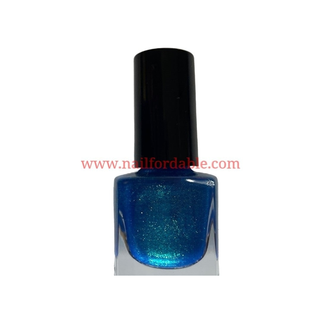 Iridescent Blue Glossy Nail Wraps | Semi Cured Gel Wraps | Gel Nail Wraps |Nail Polish | Nail Stickers