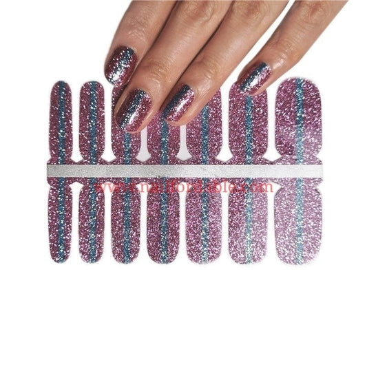 Blue line Nail Wraps | Semi Cured Gel Wraps | Gel Nail Wraps |Nail Polish | Nail Stickers