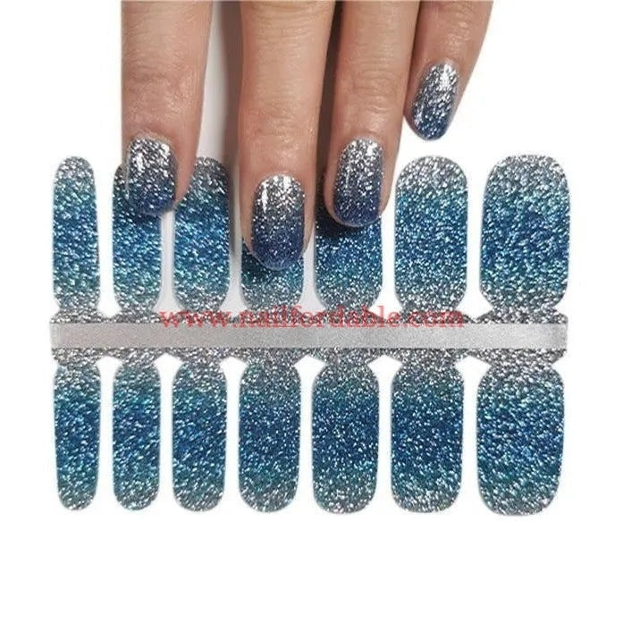 Blue sunset Nail Wraps | Semi Cured Gel Wraps | Gel Nail Wraps |Nail Polish | Nail Stickers