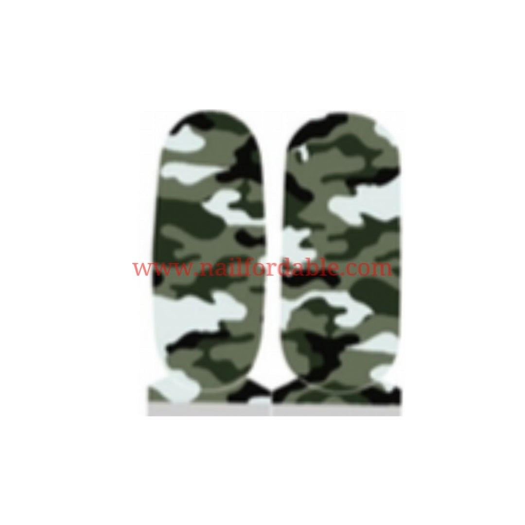 Camouflage Accents Nail Wraps | Semi Cured Gel Wraps | Gel Nail Wraps |Nail Polish | Nail Stickers
