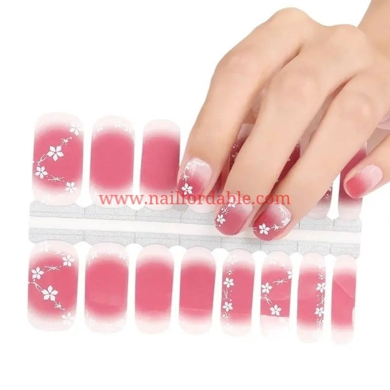 Cascading flowers Ombre Nail Wraps | Semi Cured Gel Wraps | Gel Nail Wraps |Nail Polish | Nail Stickers