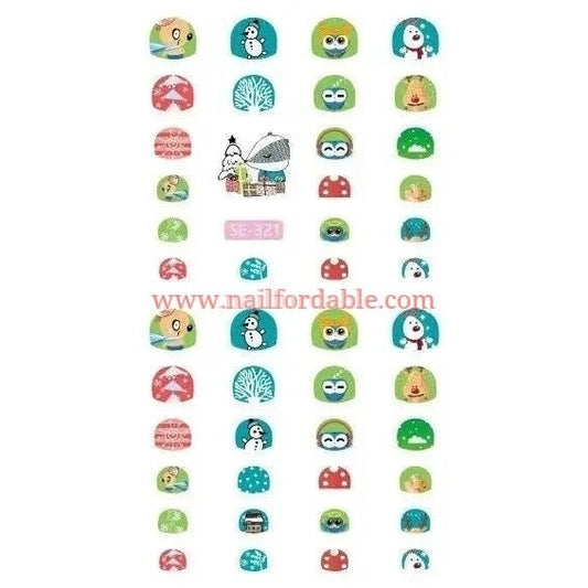 Christmas Nail Stickers | Nail Wraps | Nail Stickers | Nail Strips | Gel Nails | Nail Polish Wraps - Nailfordable