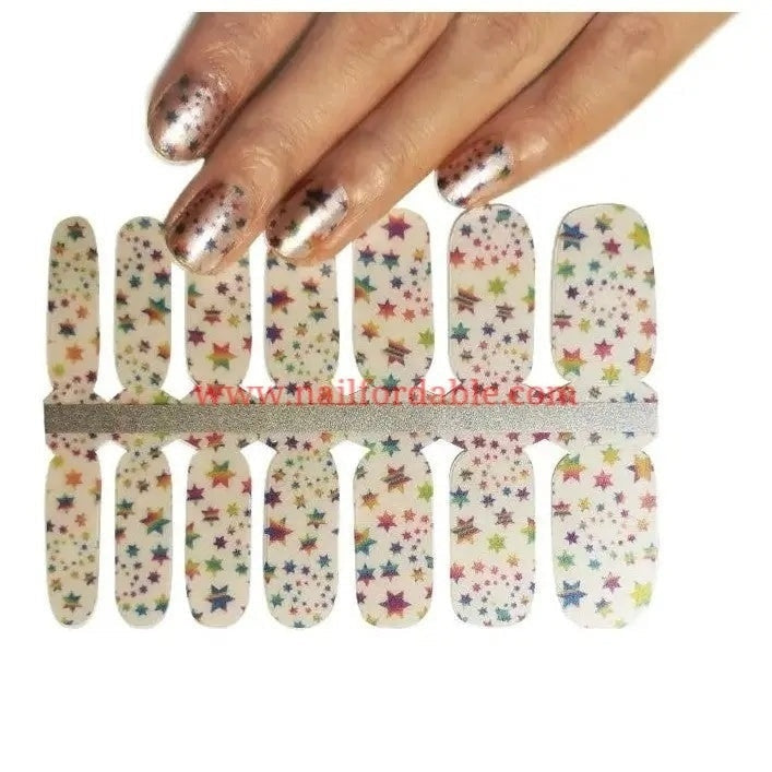 Colorful twinkles | Nail Wraps | Nail Stickers | Nail Strips | Gel Nails | Nail Polish Wraps - Nailfordable