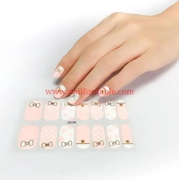 Cute bows Nail Wraps | Semi Cured Gel Wraps | Gel Nail Wraps |Nail Polish | Nail Stickers