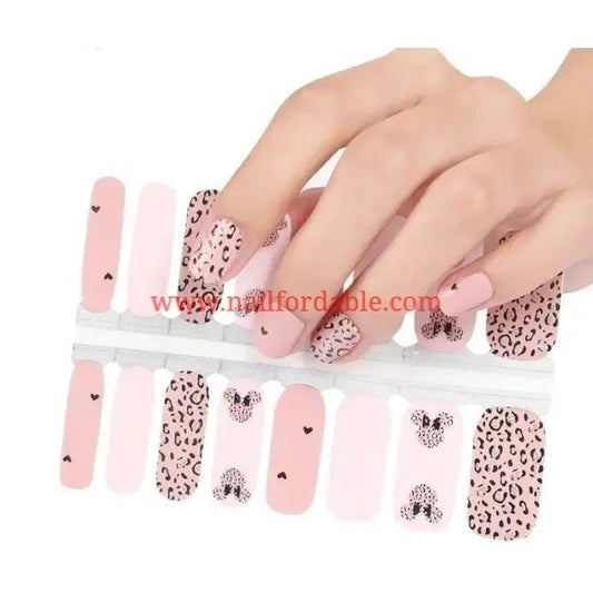 Disney -Leopard Minnie Mouse Nail Wraps | Semi Cured Gel Wraps | Gel Nail Wraps |Nail Polish | Nail Stickers