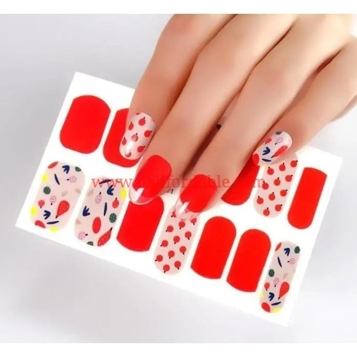 Fruits and Vegetables Nail Wraps | Semi Cured Gel Wraps | Gel Nail Wraps |Nail Polish | Nail Stickers
