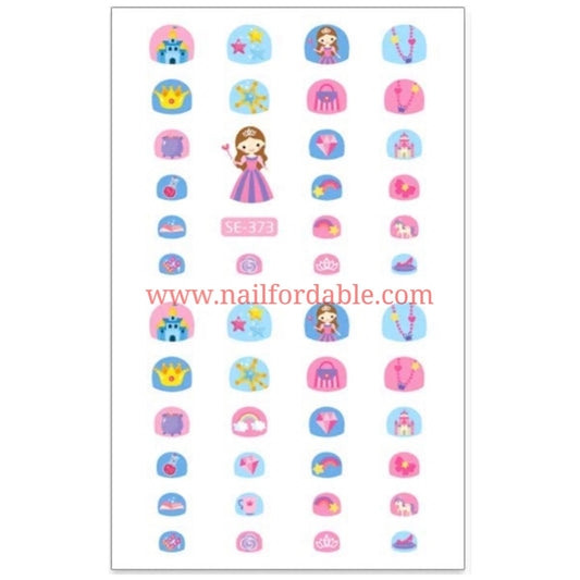 Princess Nail Stickers | Nail Wraps | Nail Stickers | Nail Strips | Gel Nails | Nail Polish Wraps - Nailfordable