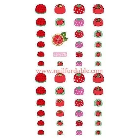 Fruits and Veggies Nail Stickers Nail Wraps | Semi Cured Gel Wraps | Gel Nail Wraps |Nail Polish | Nail Stickers