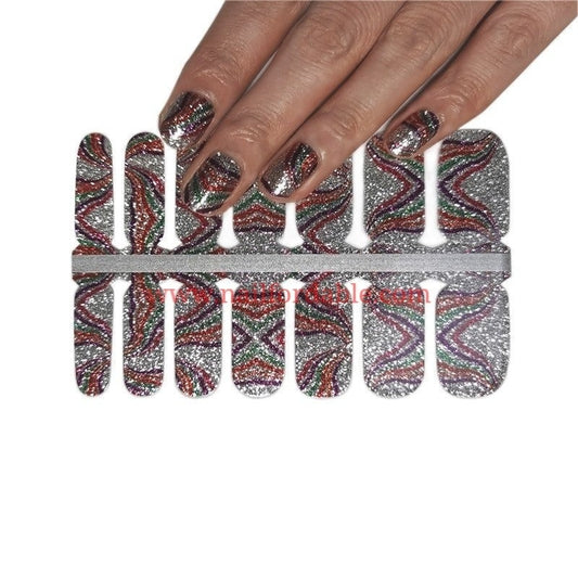 Glittery vibes | Nail Wraps | Nail Stickers | Nail Strips | Gel Nails | Nail Polish Wraps - Nailfordable