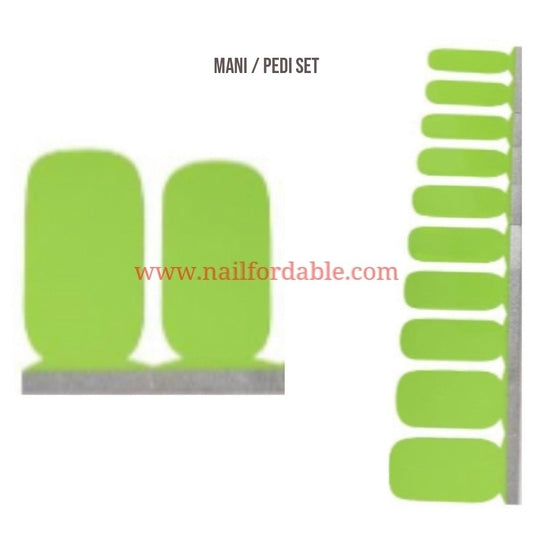 Green Neon | Nail Wraps | Nail Stickers | Nail Strips | Gel Nails | Nail Polish Wraps - Nailfordable