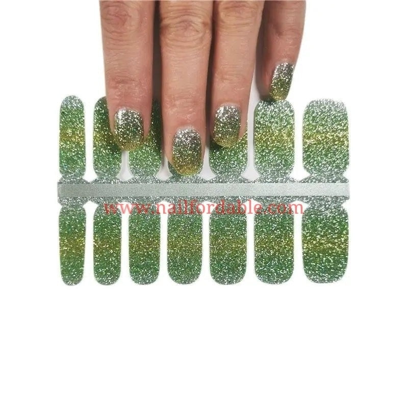Green sunset Nail Wraps | Semi Cured Gel Wraps | Gel Nail Wraps |Nail Polish | Nail Stickers