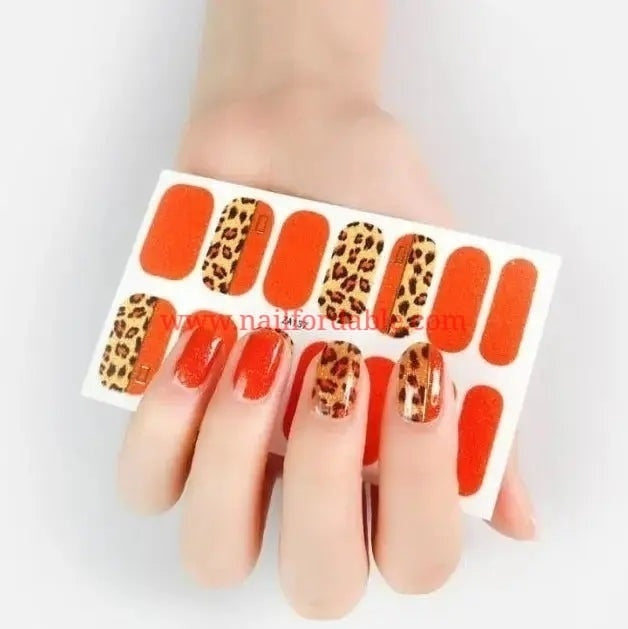 Half leopard Nail Wraps | Semi Cured Gel Wraps | Gel Nail Wraps |Nail Polish | Nail Stickers