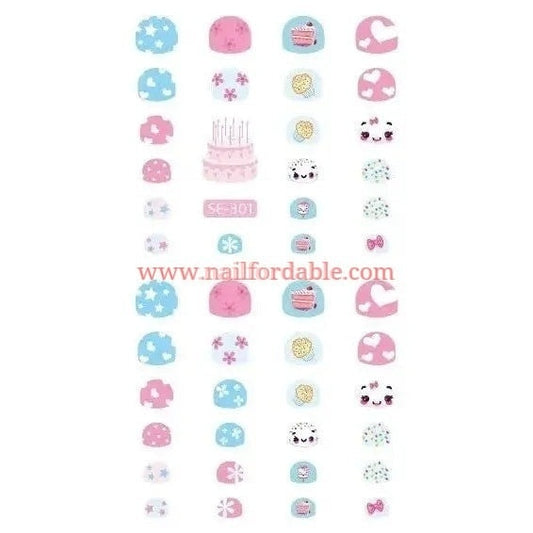 Happy birthday Nail Stickers | Nail Wraps | Nail Stickers | Nail Strips | Gel Nails | Nail Polish Wraps - Nailfordable