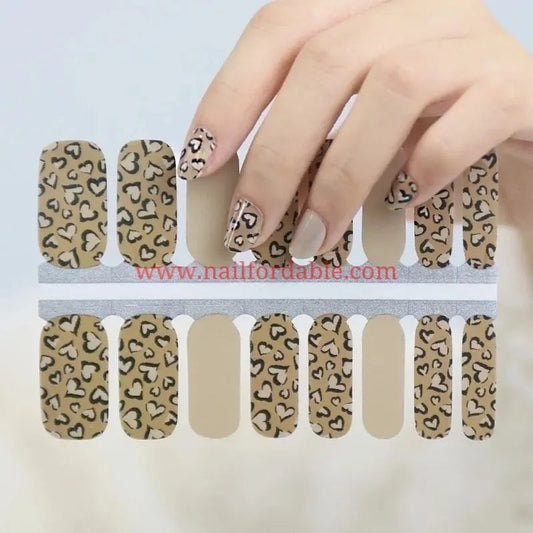 Hearts print Nail Wraps | Semi Cured Gel Wraps | Gel Nail Wraps |Nail Polish | Nail Stickers