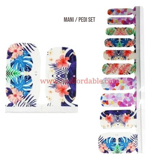 Jungle Garden Nail Wraps | Semi Cured Gel Wraps | Gel Nail Wraps |Nail Polish | Nail Stickers