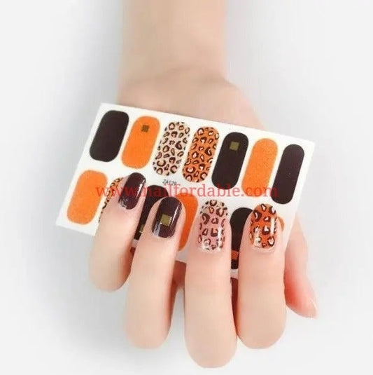 Leopard mix | Nail Wraps | Nail Stickers | Nail Strips | Gel Nails | Nail Polish Wraps - Nailfordable
