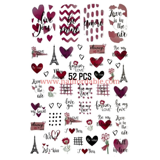Love - Nail Stickers Nail Wraps | Semi Cured Gel Wraps | Gel Nail Wraps |Nail Polish | Nail Stickers