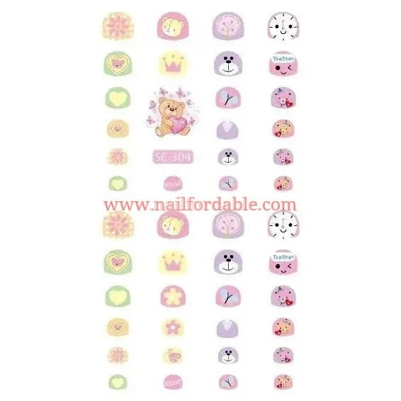 Lovely bears Nail stickers Nail Wraps | Semi Cured Gel Wraps | Gel Nail Wraps |Nail Polish | Nail Stickers