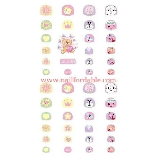 Lovely bears Nail stickers Nail Wraps | Semi Cured Gel Wraps | Gel Nail Wraps |Nail Polish | Nail Stickers