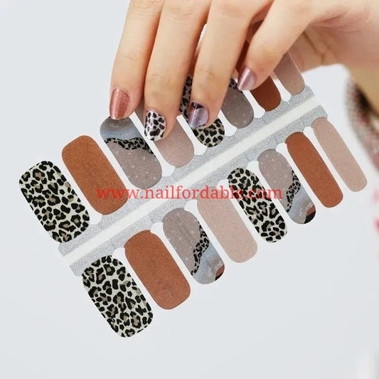 Marble Leopard Nail Wraps | Semi Cured Gel Wraps | Gel Nail Wraps |Nail Polish | Nail Stickers