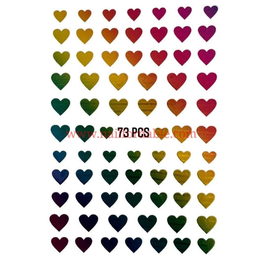 Metallic hearts- Nail Stickers | Nail Wraps | Nail Stickers | Nail Strips | Gel Nails | Nail Polish Wraps - Nailfordable