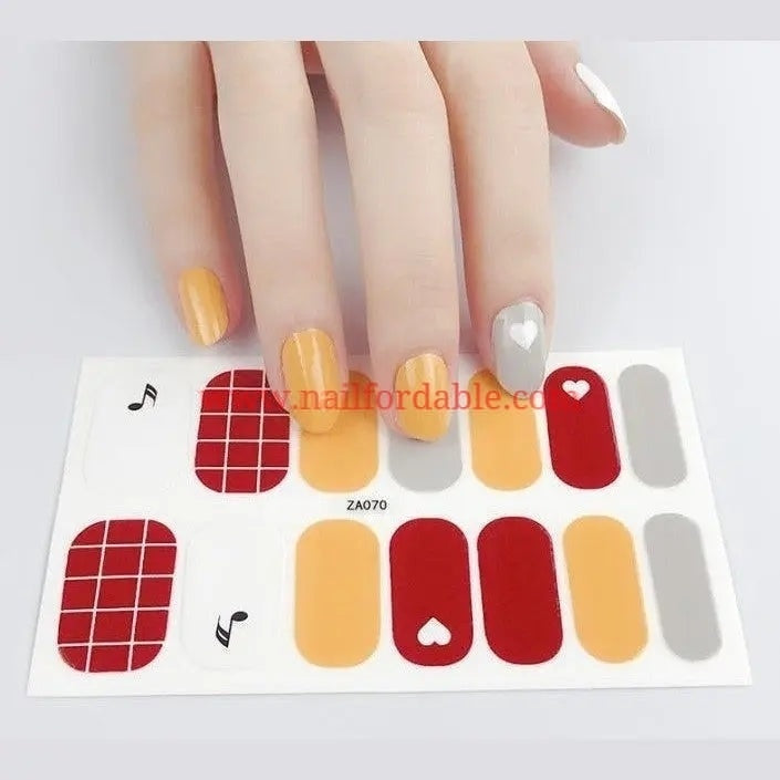 Love's musical notes Nail Wraps | Semi Cured Gel Wraps | Gel Nail Wraps |Nail Polish | Nail Stickers