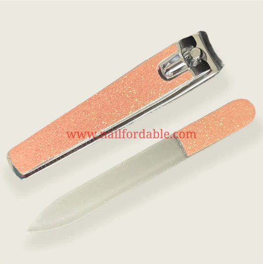 Nail Clipper with Mini Nail Glass File set | Nail Wraps | Nail Stickers | Nail Strips | Gel Nails | Nail Polish Wraps - Nailfordable
