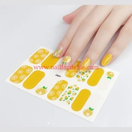 Orange juice Nail Wraps | Semi Cured Gel Wraps | Gel Nail Wraps |Nail Polish | Nail Stickers