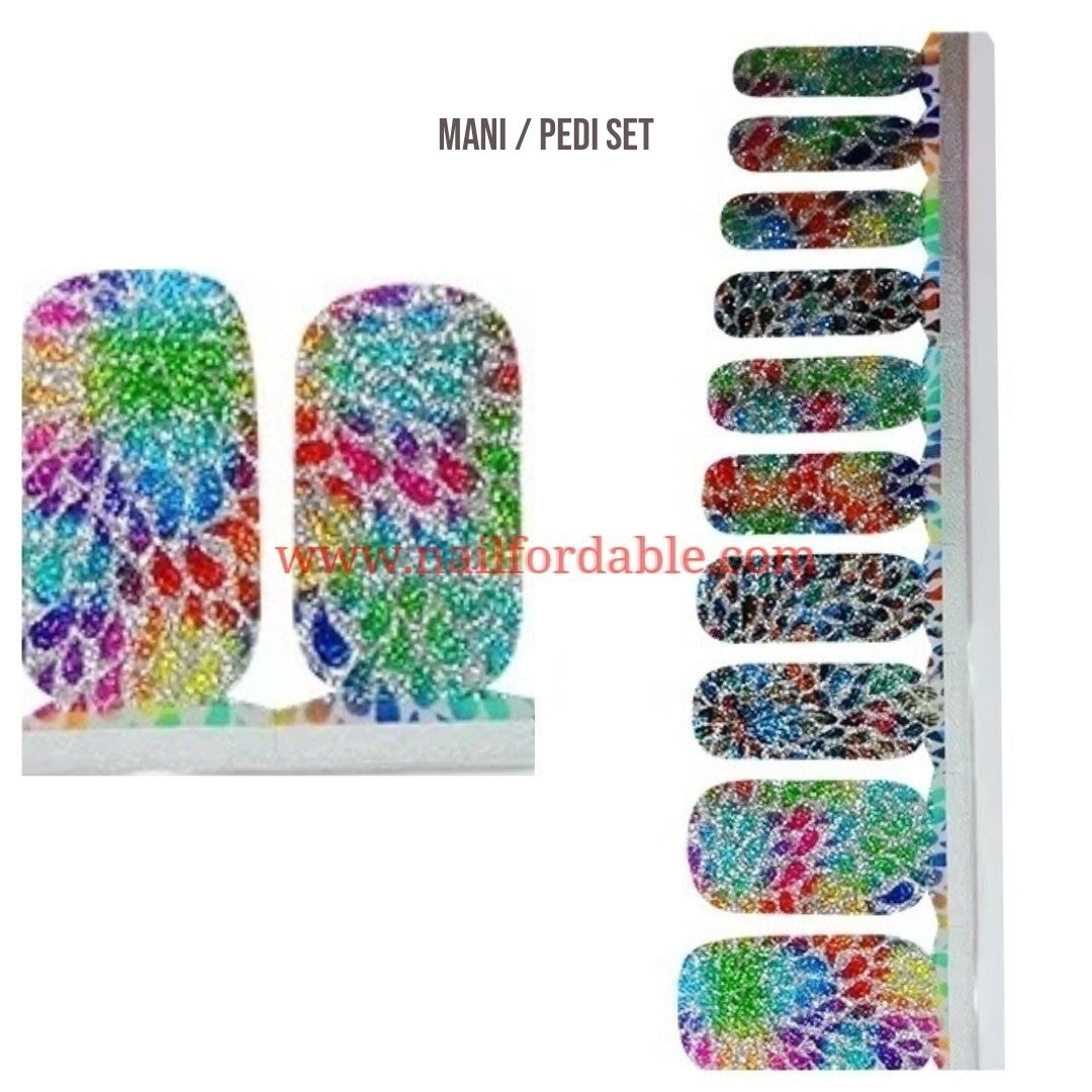 Petals Rainbow Nail Wraps | Semi Cured Gel Wraps | Gel Nail Wraps |Nail Polish | Nail Stickers