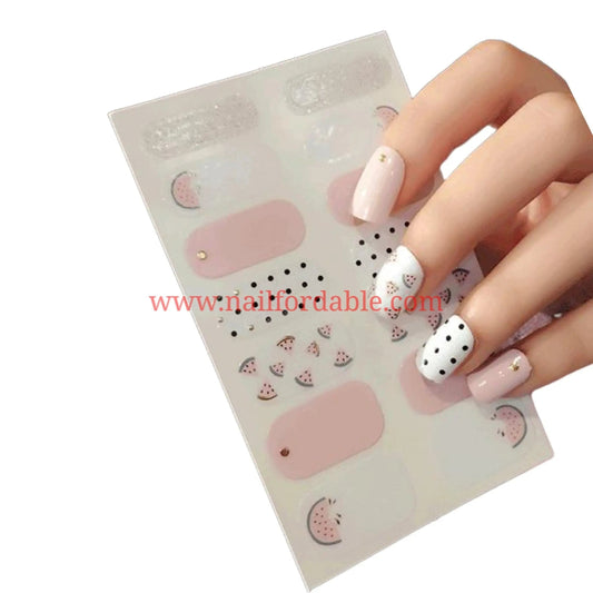 Pink Watermelon | Nail Wraps | Nail Stickers | Nail Strips | Gel Nails | Nail Polish Wraps - Nailfordable