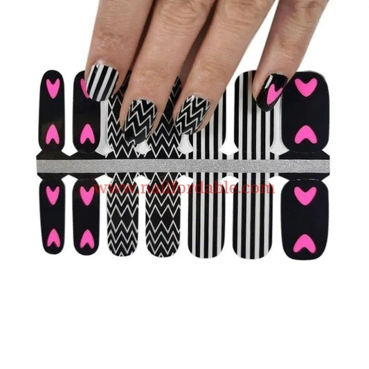 Pink hearts | Nail Wraps | Nail Stickers | Nail Strips | Gel Nails | Nail Polish Wraps - Nailfordable