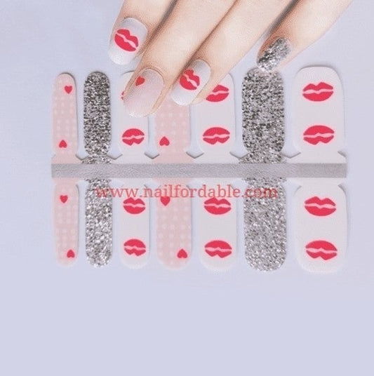 Pink lips Nail Wraps | Semi Cured Gel Wraps | Gel Nail Wraps |Nail Polish | Nail Stickers