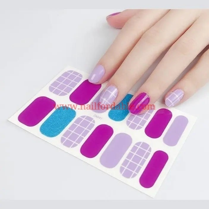 Plaid on Lilac Nail Wraps | Semi Cured Gel Wraps | Gel Nail Wraps |Nail Polish | Nail Stickers
