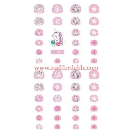Princess Unicorn Nail Stickers | Nail Wraps | Nail Stickers | Nail Strips | Gel Nails | Nail Polish Wraps - Nailfordable