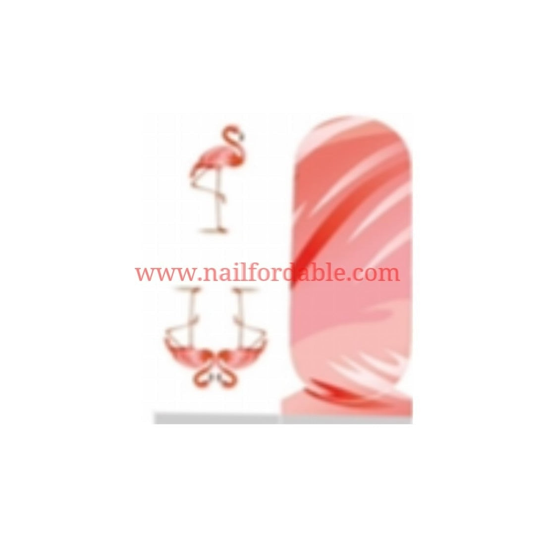 Flamingo Nail Wraps | Semi Cured Gel Wraps | Gel Nail Wraps |Nail Polish | Nail Stickers