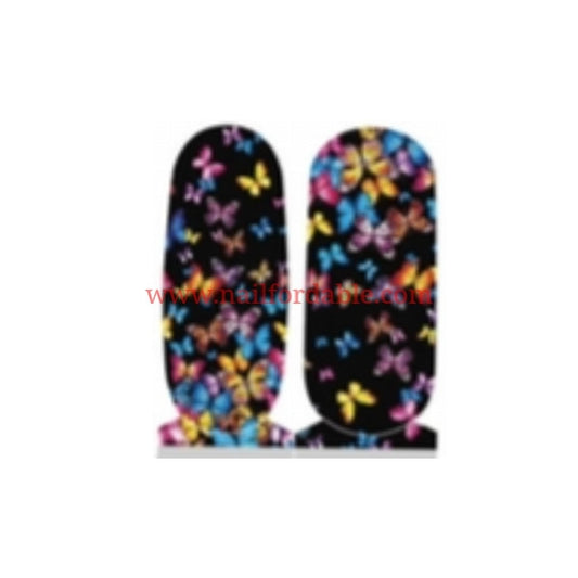 Butterflies Accents Nail Wraps | Semi Cured Gel Wraps | Gel Nail Wraps |Nail Polish | Nail Stickers