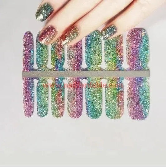 Vertical Rainbow | Nail Wraps | Nail Stickers | Nail Strips | Gel Nails | Nail Polish Wraps - Nailfordable