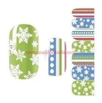 FlagSnowflakes Nail Wraps | Semi Cured Gel Wraps | Gel Nail Wraps |Nail Polish | Nail Stickers