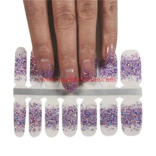 Sparkling Lilac Rain Nail Wraps | Semi Cured Gel Wraps | Gel Nail Wraps |Nail Polish | Nail Stickers