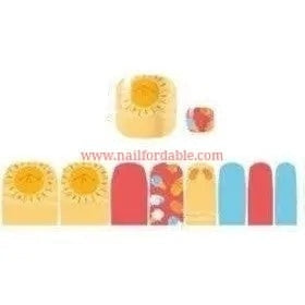 Sunny beach day Nail Wraps | Semi Cured Gel Wraps | Gel Nail Wraps |Nail Polish | Nail Stickers