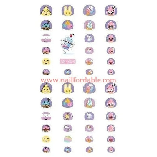 Sweet treats Nail Stickers | Nail Wraps | Nail Stickers | Nail Strips | Gel Nails | Nail Polish Wraps - Nailfordable