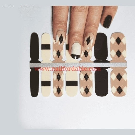 Trio of Rhombuses Nail Wraps | Semi Cured Gel Wraps | Gel Nail Wraps |Nail Polish | Nail Stickers
