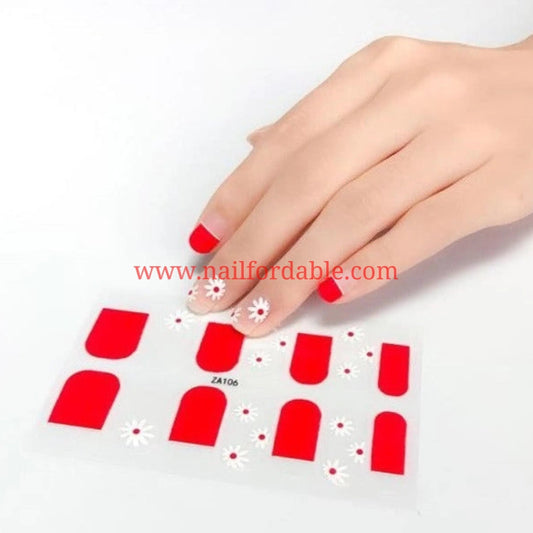 White flower overlay Nail Wraps | Semi Cured Gel Wraps | Gel Nail Wraps |Nail Polish | Nail Stickers