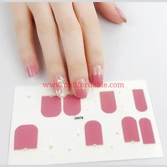 White flowers | Nail Wraps | Nail Stickers | Nail Strips | Gel Nails | Nail Polish Wraps - Nailfordable