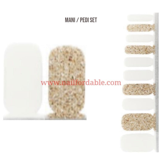 White-gold | Nail Wraps | Nail Stickers | Nail Strips | Gel Nails | Nail Polish Wraps - Nailfordable